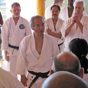Ron Thom (SKA President), Tsutomu Ohshima (Shihan), John Teramoto (BBC President), Norman Welch (Canada Shotokan President)